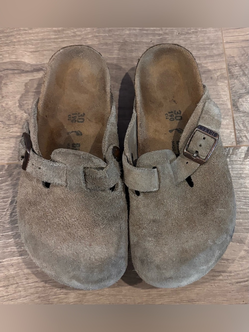 Birkenstock Boston Suede Clogs – Kids Size 12–12.5